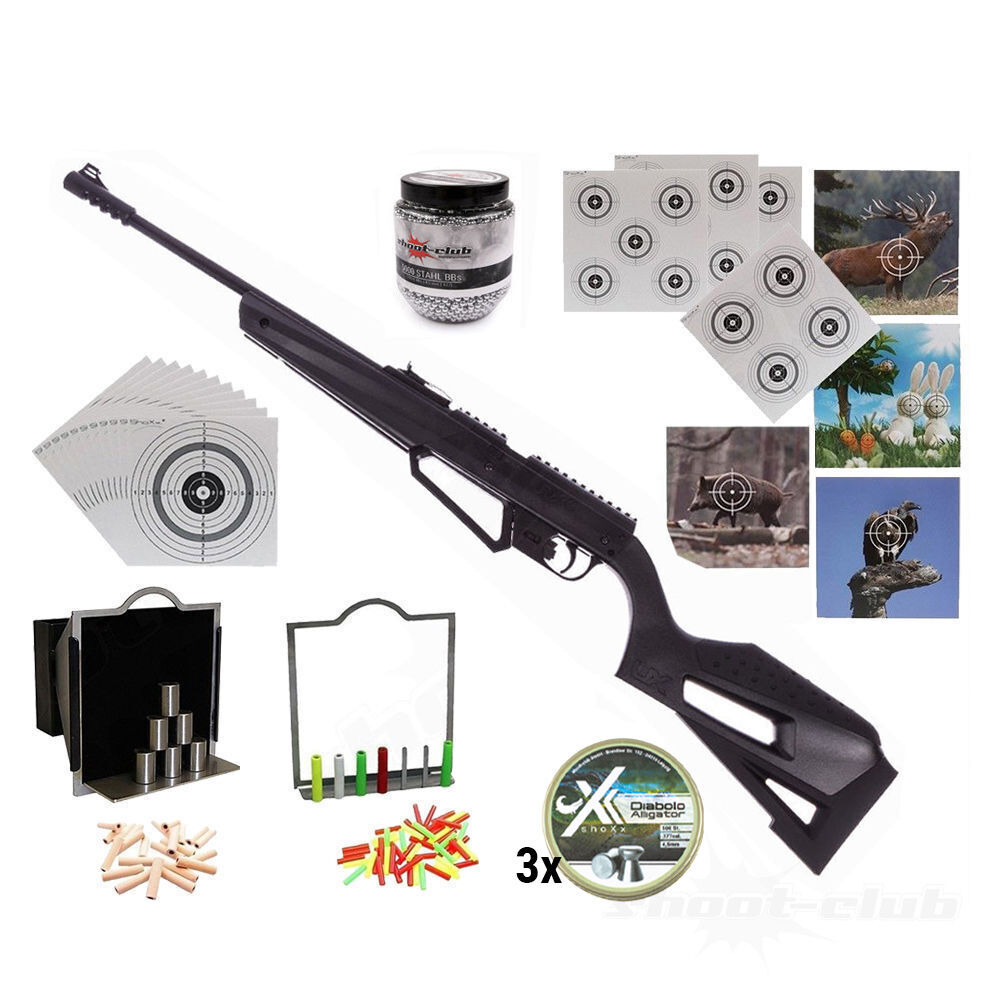 NXG APX Pump-Luftgewehr 4,5mm Diabolo & Stahl BB im Super-Target-Set