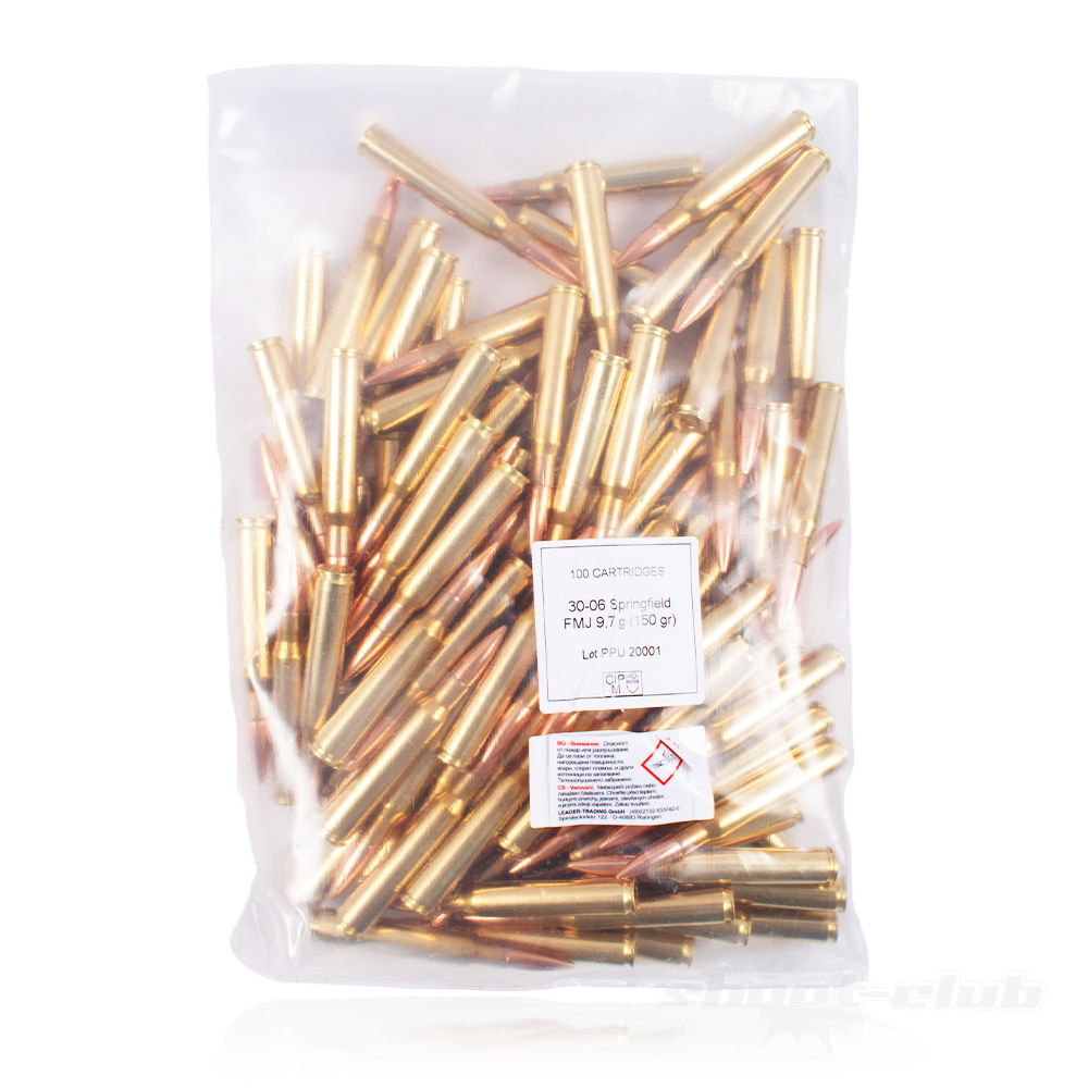 PPU .30-06 Spring. - FMJ - BULK PACK 100 Schuss - 9,7g/150grs.