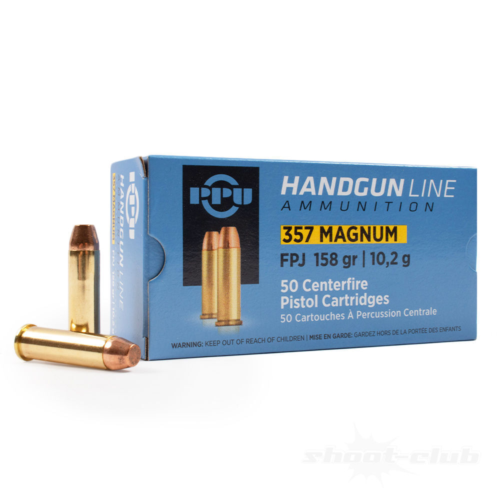 PPU .357 Magnum 10,24g/ 158gr FPJ Revolverpatronen 50 Stk