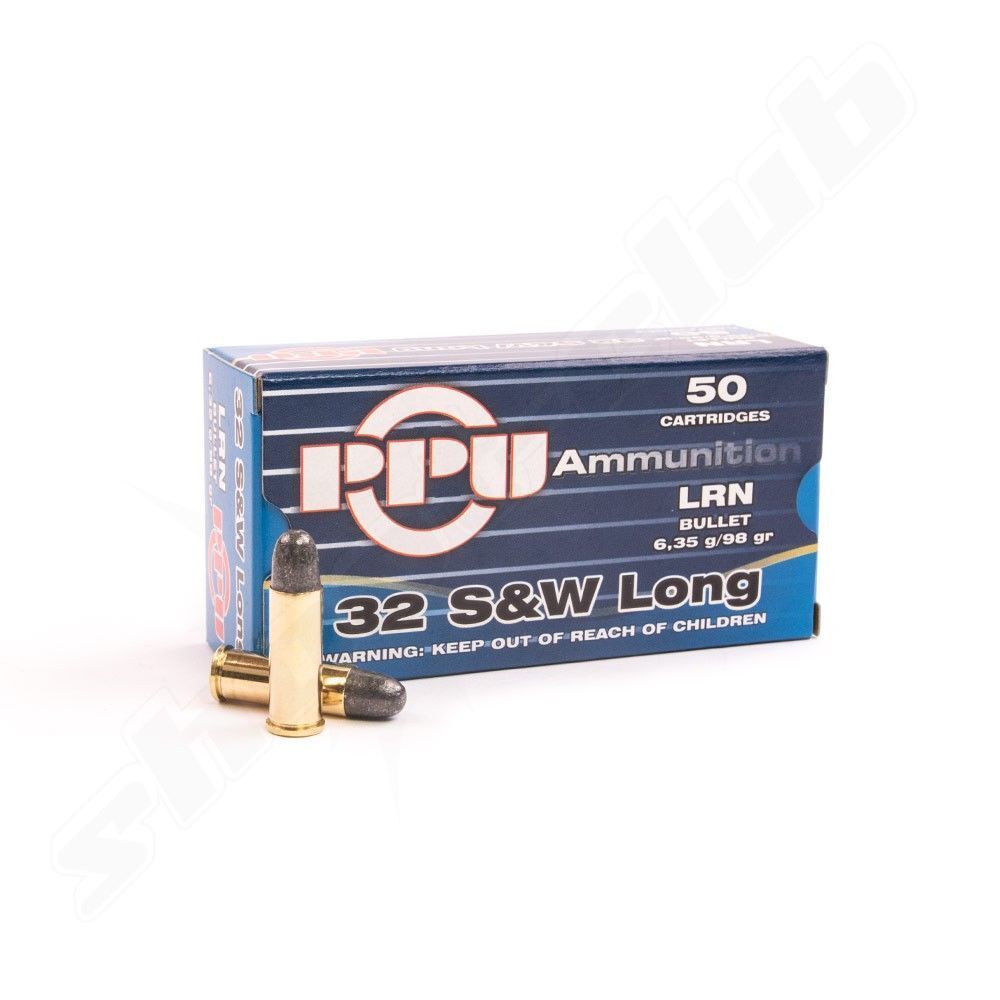 PPU PRVI. PARTIZAN Revolver-Munition .32 S&W 6,35g/98Grs