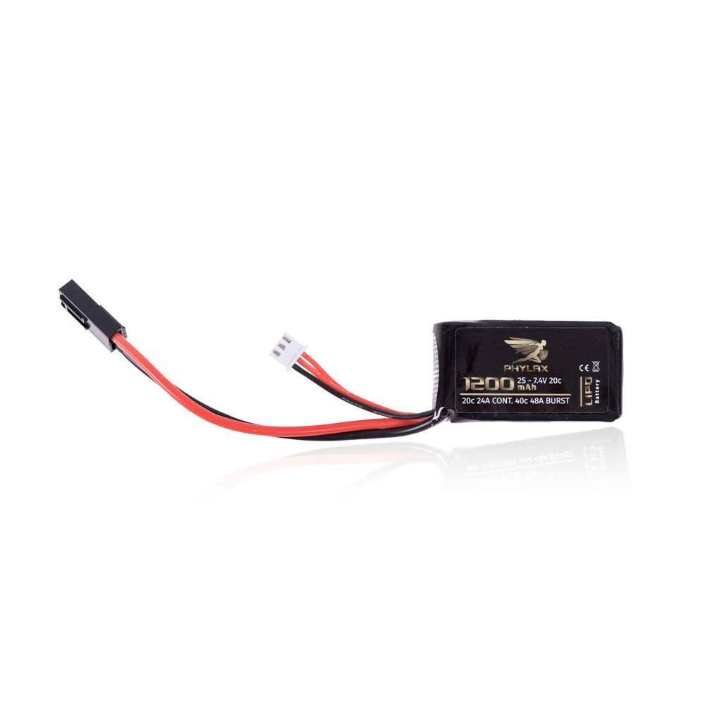 Phylax 7,4V PEQ LiPo Akku Airsoft 1200 mAh 25C Mini Tamiya