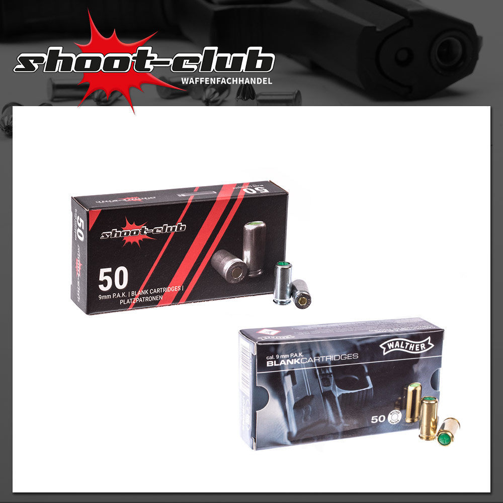 Platzpatronen shoot-club & Walther Platzpatronen 9mm - Set