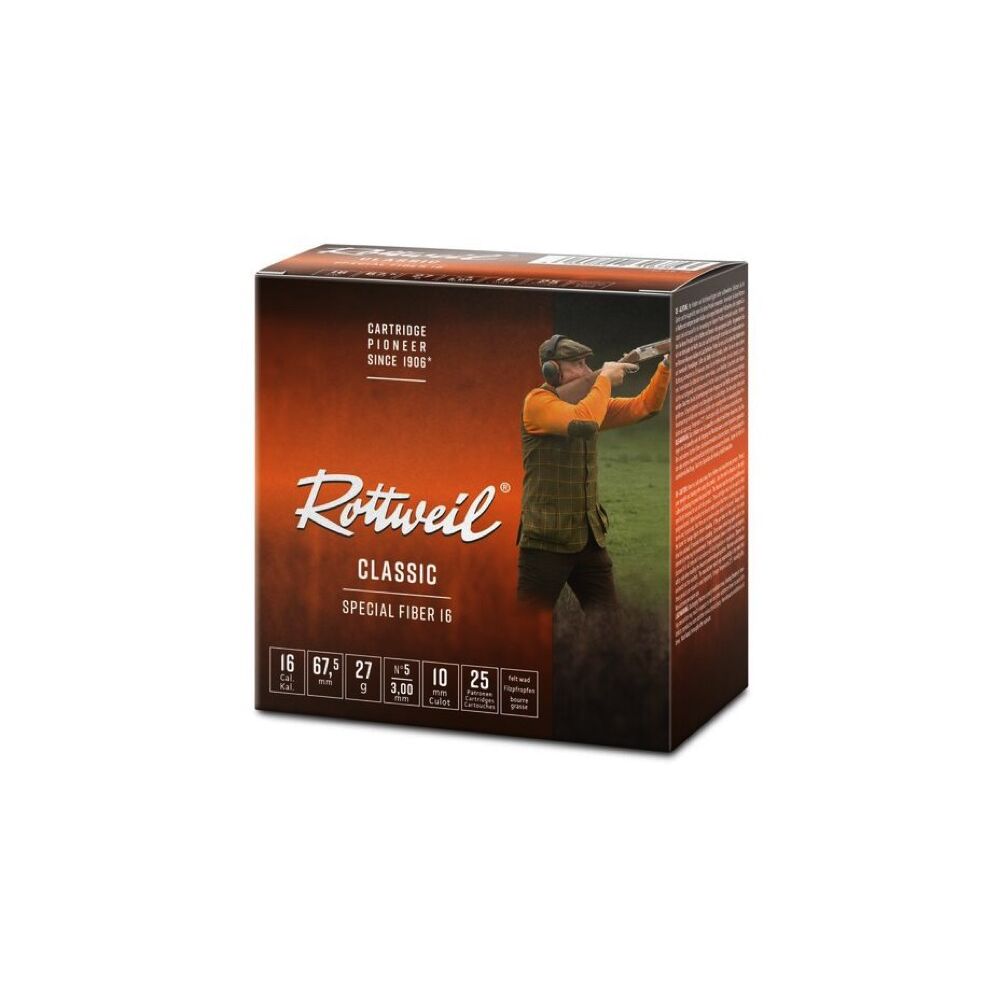 Rottweil Classic Spezial Fiber 16 Flintenmunition 27 g Kaliber 16/67,5 25 Stk