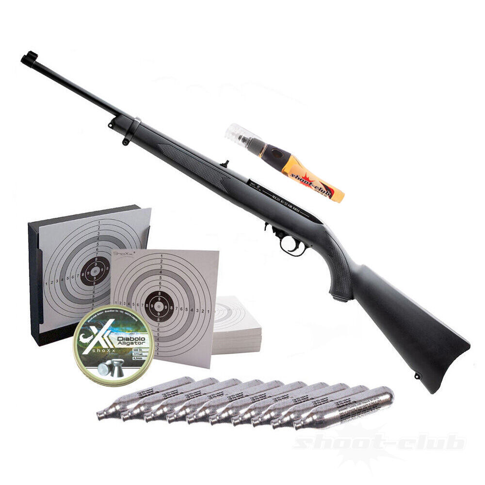 Ruger 10/22 CO2 Gewehr Kaliber 4,5mm Diabolos schwarz - Kugelfang-Set