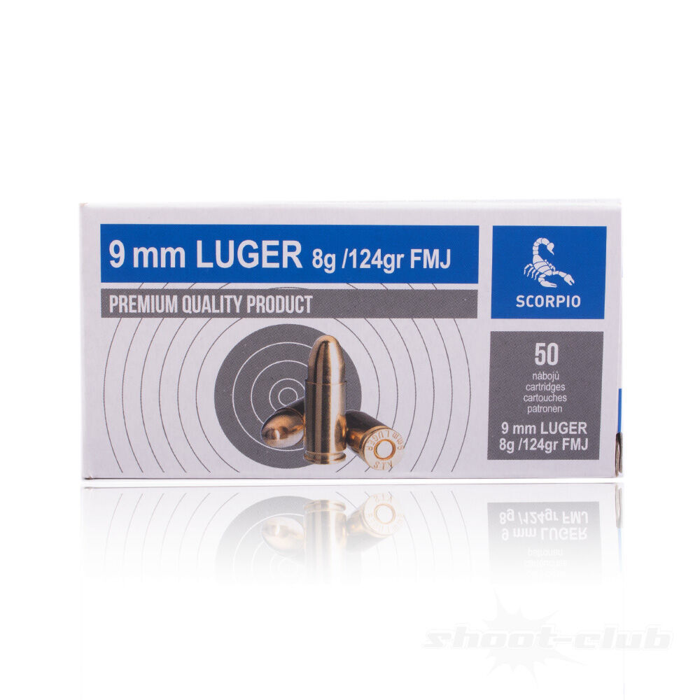 STV FMJ 124grs Patronen 9mm Luger 8,0g - 50 Stck