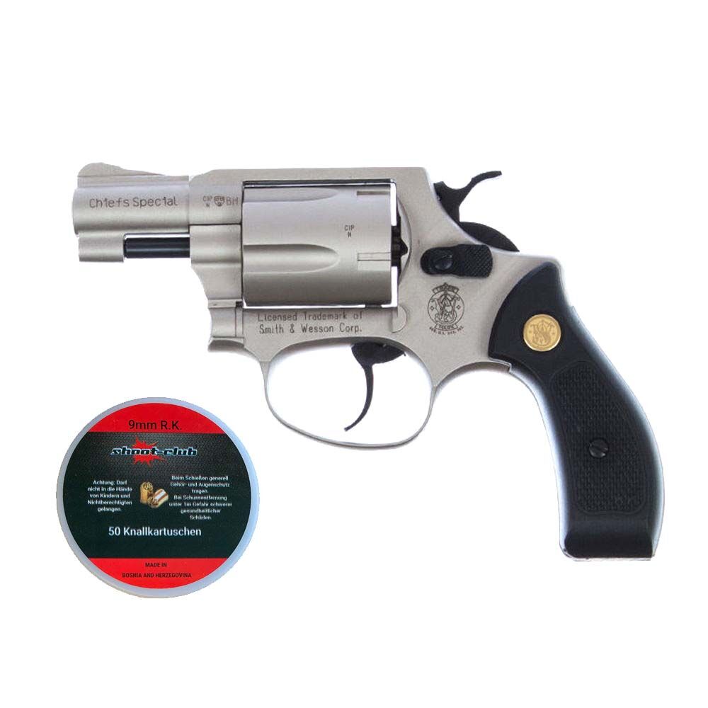 S&W Chiefs Special Schreckschussrevolver 9mm R.K. vernickelt mit Platzpatronen