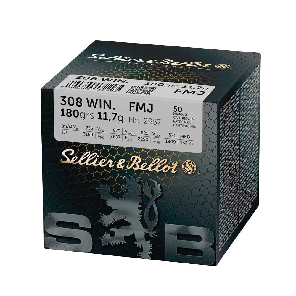 Sellier & Bellot .308 Win. B�chsenpatronen Vollmantel 11,7g/180grs.