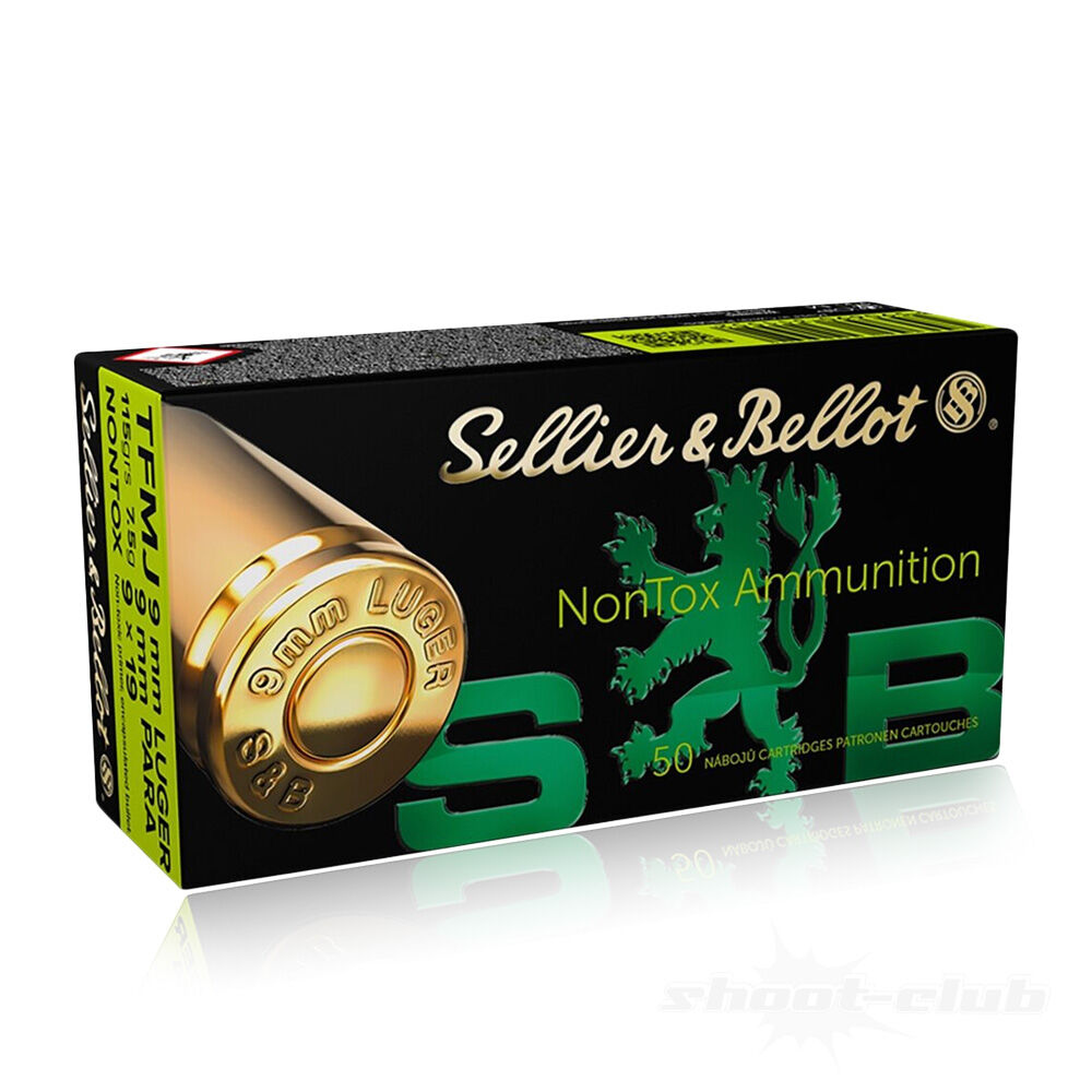 Sellier & Bellot 9mm Luger TFMJ NON-TOX 7,5g/ 115grs, 50 Patronen