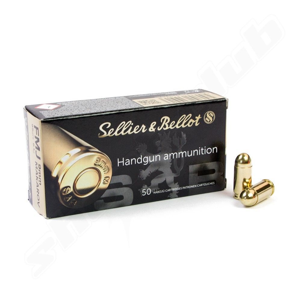 Sellier & Bellot 9mm Makarov Vollmantel-Patronen - 50 Stk