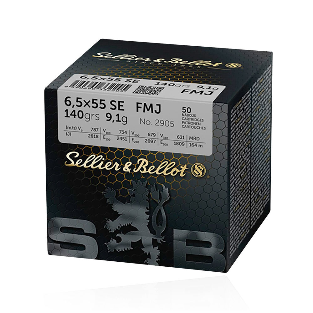 Sellier & Bellot Bchsenpatronen FMJ BT 6,5x55SE 9,1g / 140grs - 50 Stck