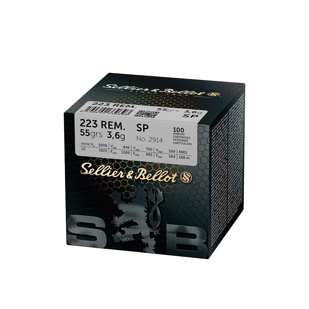 Sellier&Bellot B�chsenpatronen .223 Rem TM SP 3,6 g/ 55 grs