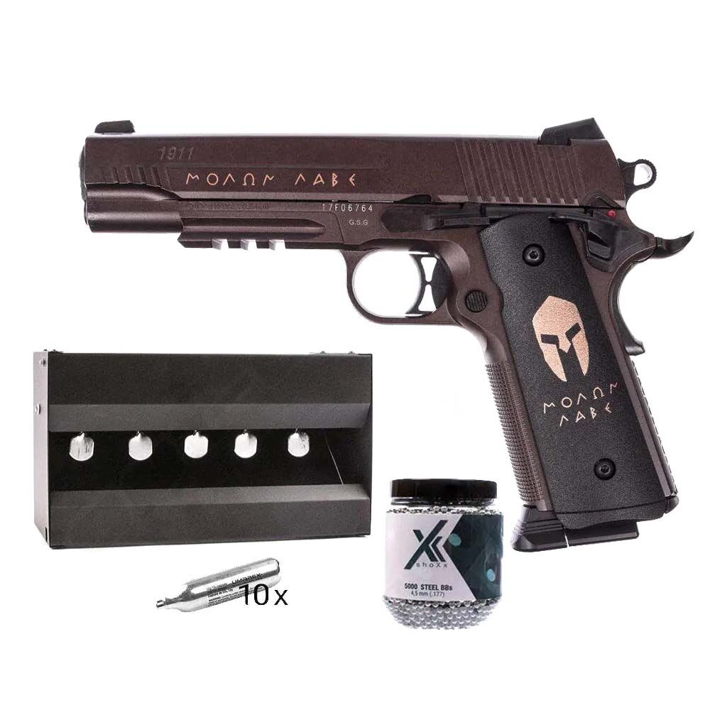 Sig Sauer 1911 Spartan CO2 Pistole Blowback 4,5 mm im Plinking-Set