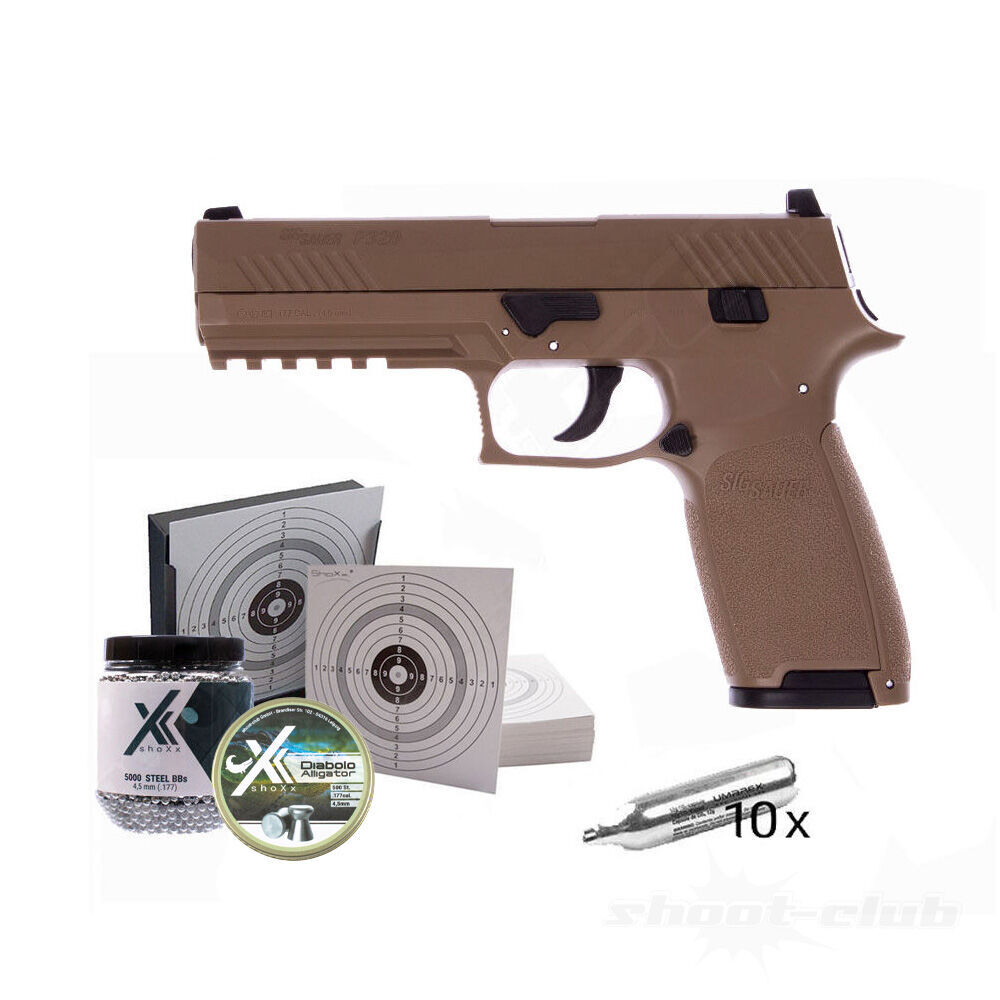 Sig Sauer P320 4,5mm BBs coyote tan - Kugelfang-Set