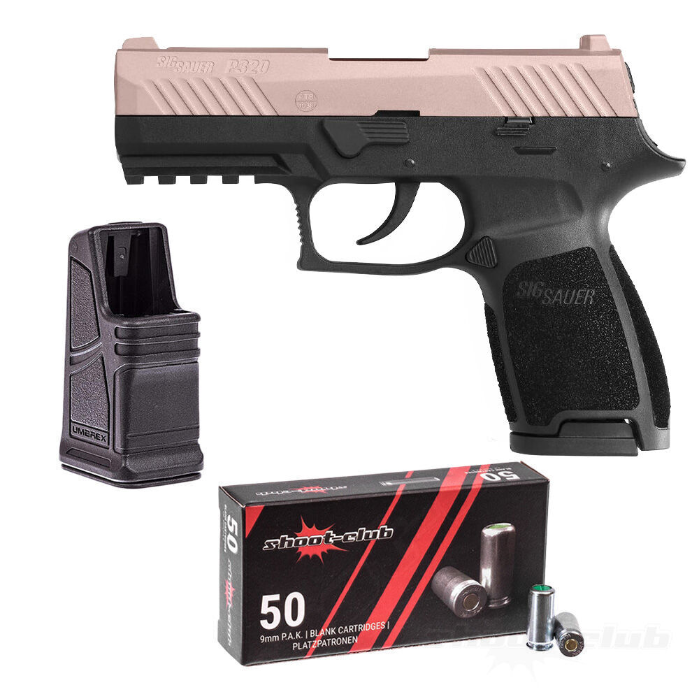 Sig Sauer P320 Rosegold 9 mm P.A.K. Schreckschusspistole Platzpatronen Set