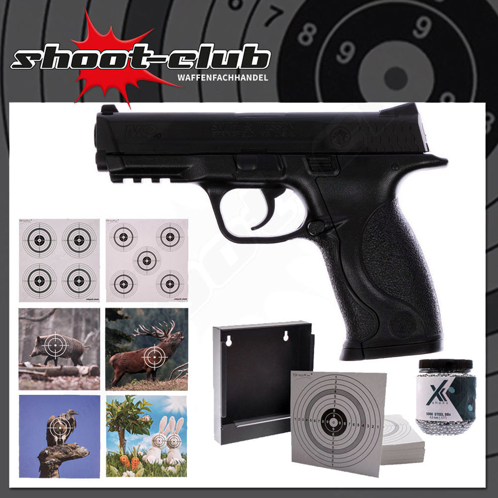 Smith & Wesson M&P40 4,5 mm BB brüniert - Zielscheiben Set