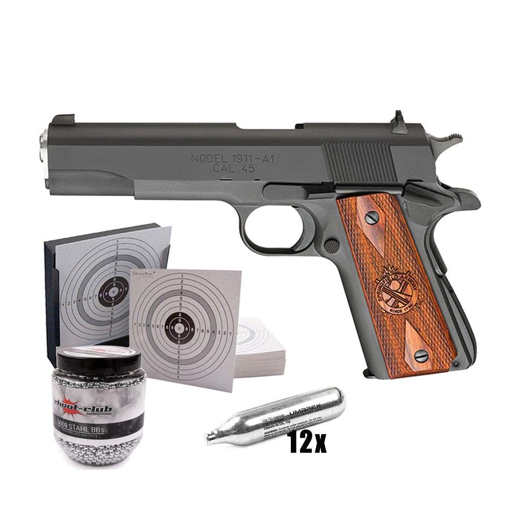 Springfield 1911 CO2 Pistole Kal. 4,5mm Stahl BBs im Set