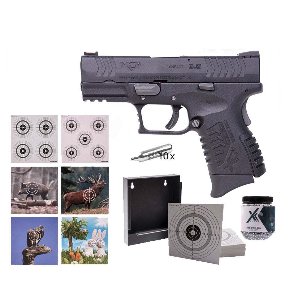 Springfield XDM Compact CO2 Pistole 4,5mm Stahl BBs im Zielscheiben-Set