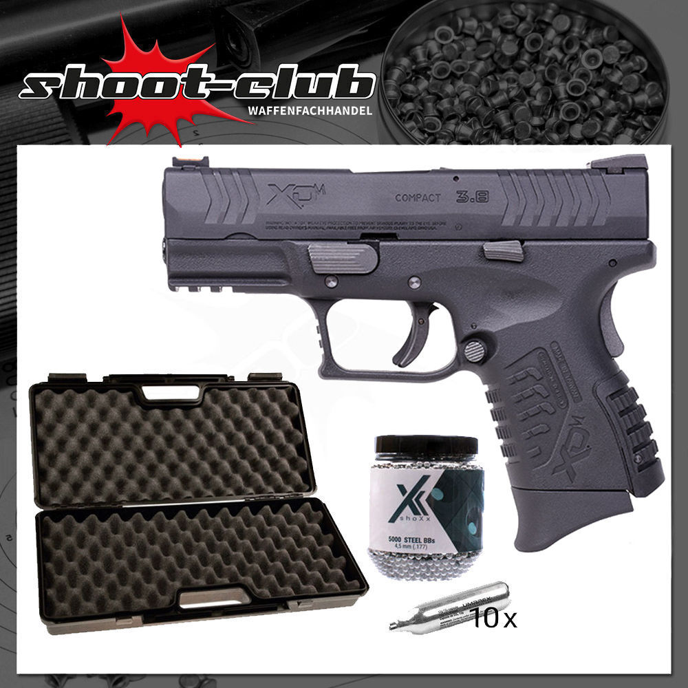Springfield XDM compact CO2 Pistole Kal. 4,5mm Stahl BBs im Koffer-Set