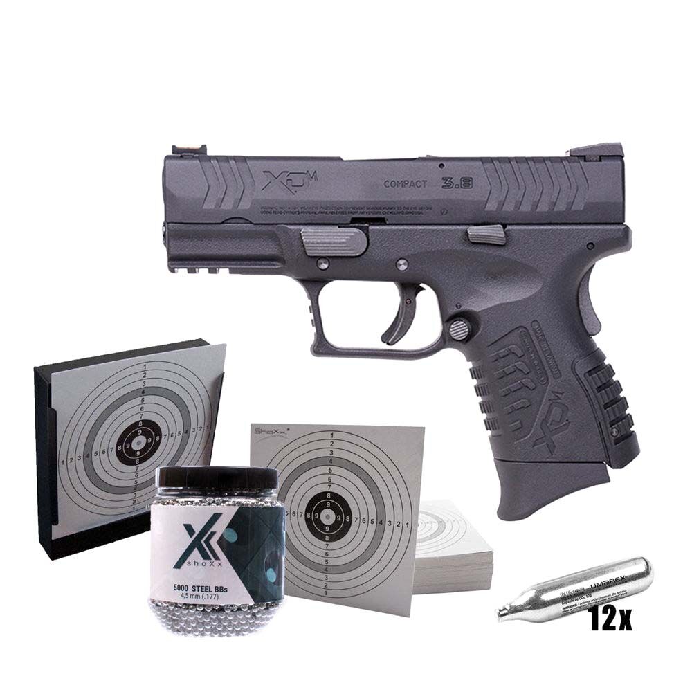Springfield XDM compact CO2 Pistole Kal. 4,5mm Stahl BBs im Set