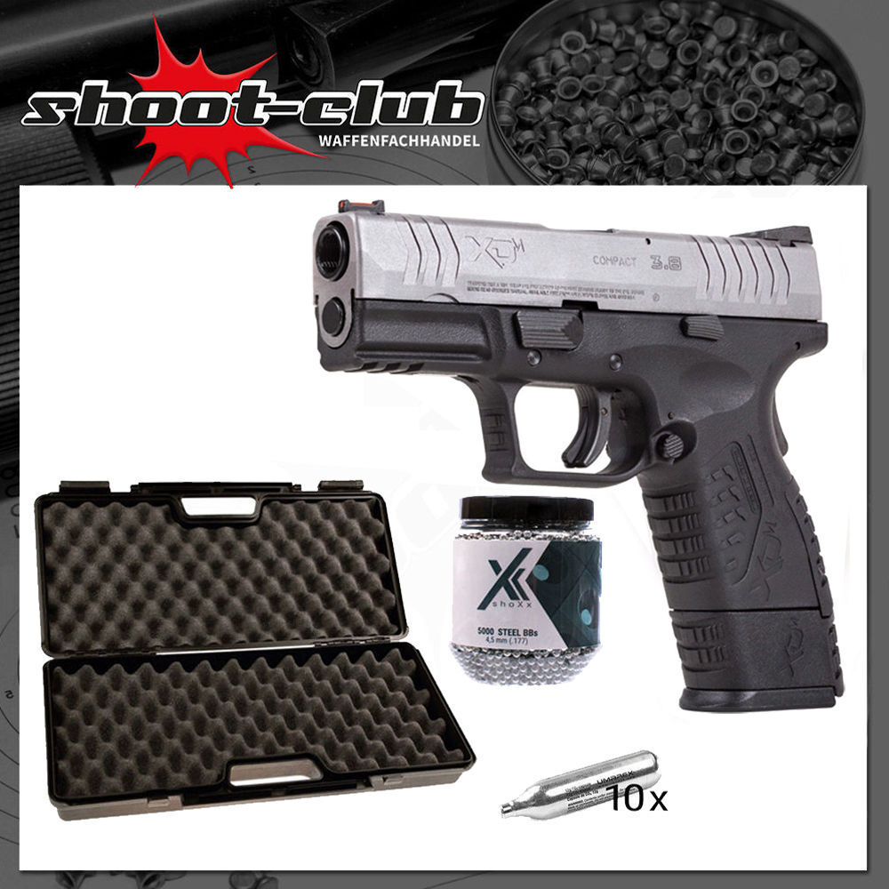 Springfield XDM compact bicolor CO2 Pistole 4,5mm BBs im Koffer-Set