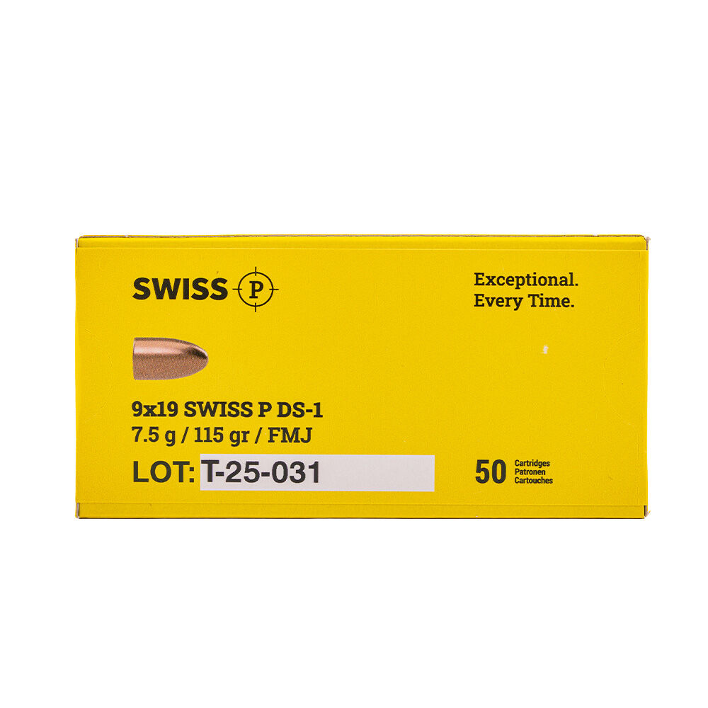 Swiss P 9x19 DS-1 FMJ 7,5g 115gr 9mm Luger 50 Schuss