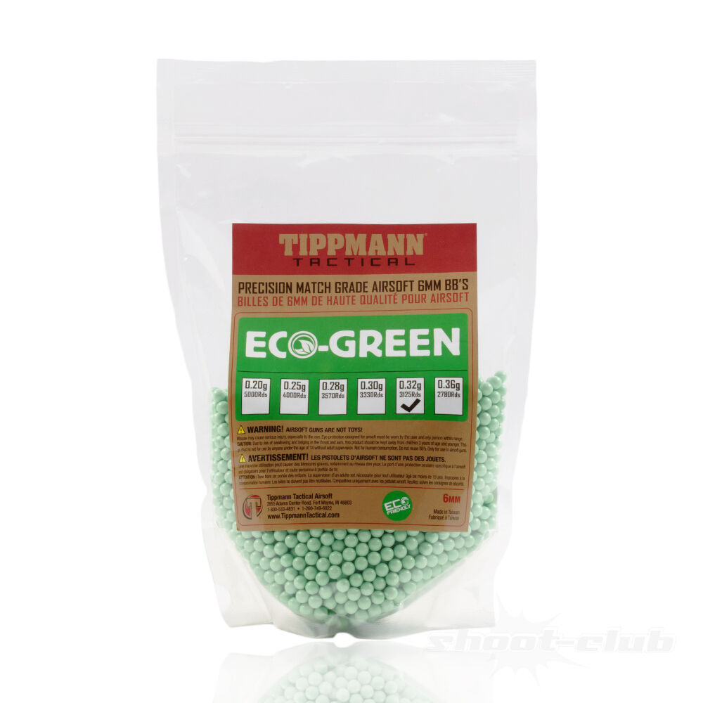 Tippmann Tactical BB 6mm Eco Green Airsoft 1kg 3.125 Stck Light Green