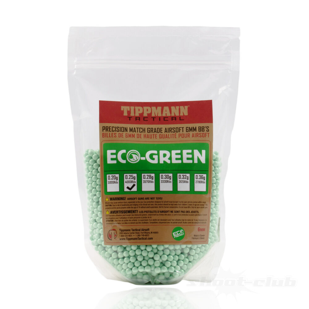 Tippmann Tactical BB 6mm Eco Green Airsoft 1kg 4000 Stck Light Green