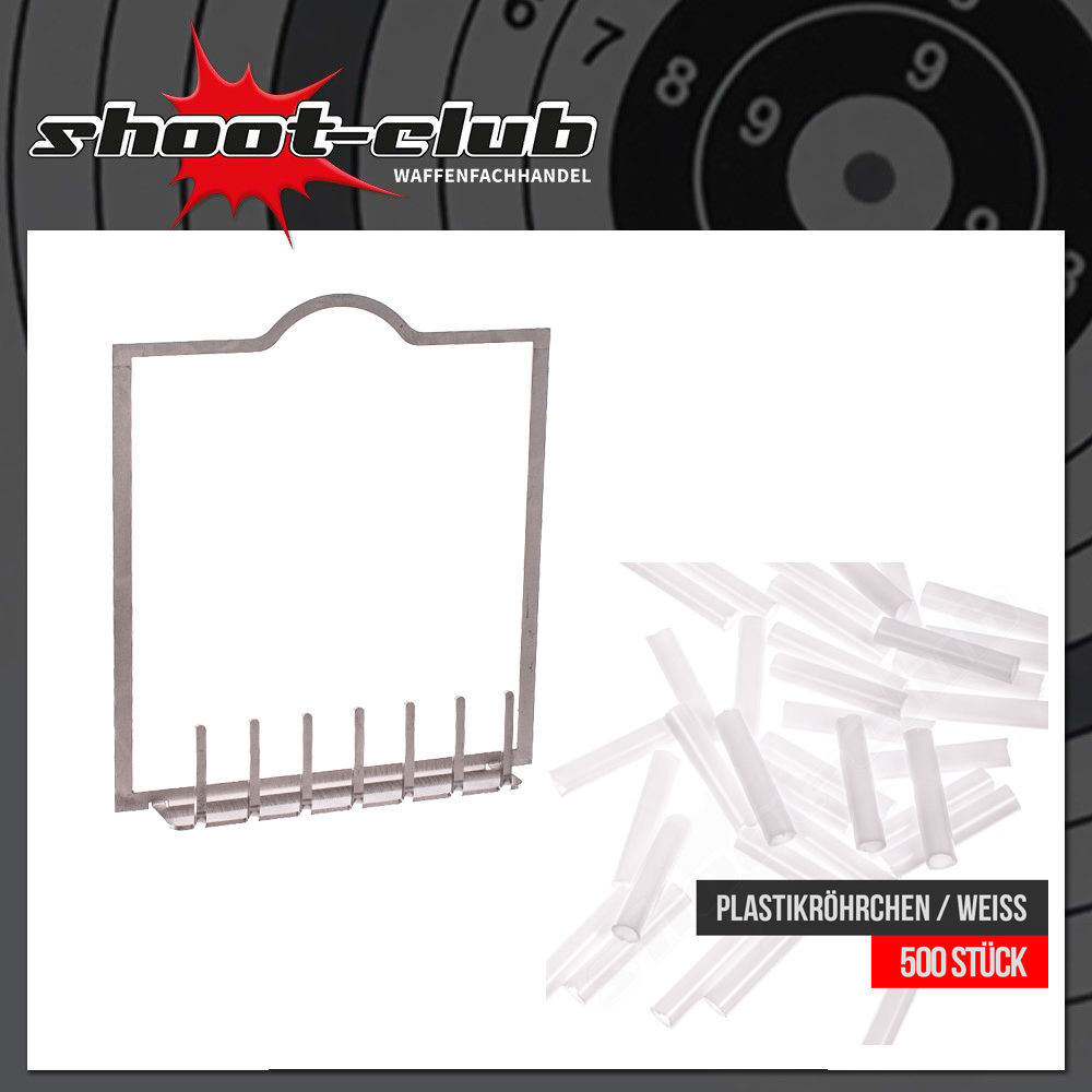 Tonrhrchen Adapter fr Kugelfang 14x14 cm inkl. 500 weie Plastikrhrchen