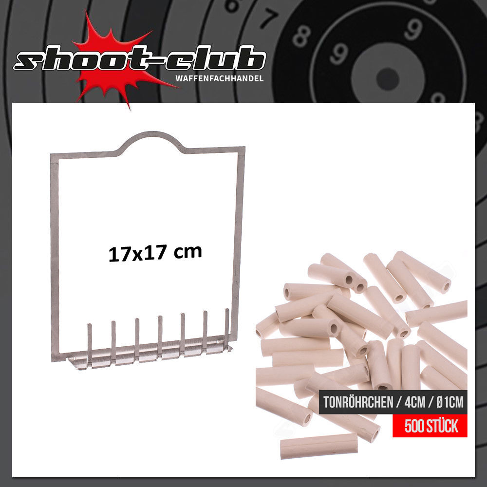 Tonrhrchen Adapter fr Kugelfang 17x17 cm inkl. 500 Tonrhrchen