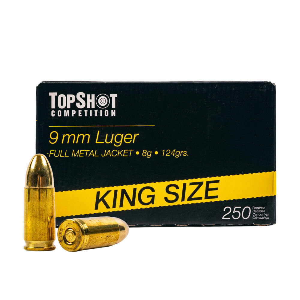 TopShot Competition 9mm FMJ 124grs King Size 250Stk