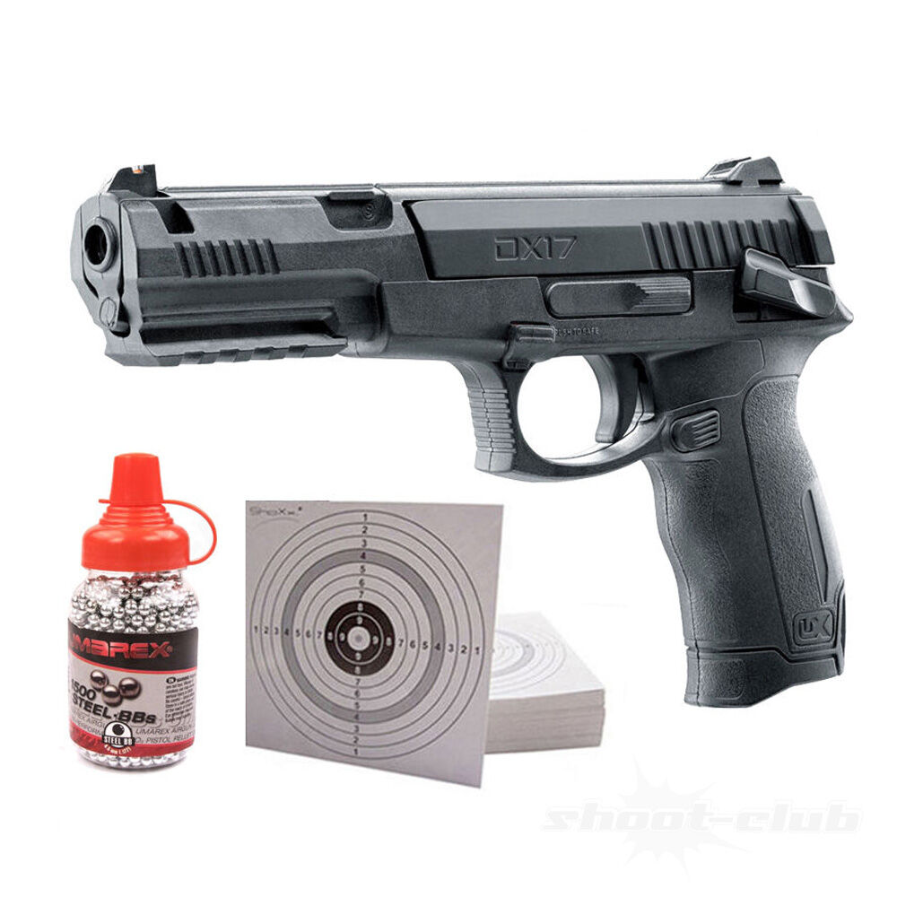 Umarex DX17 UX Tornado Luftpistole Federdruck 4,5mm BB Zielscheiben Set