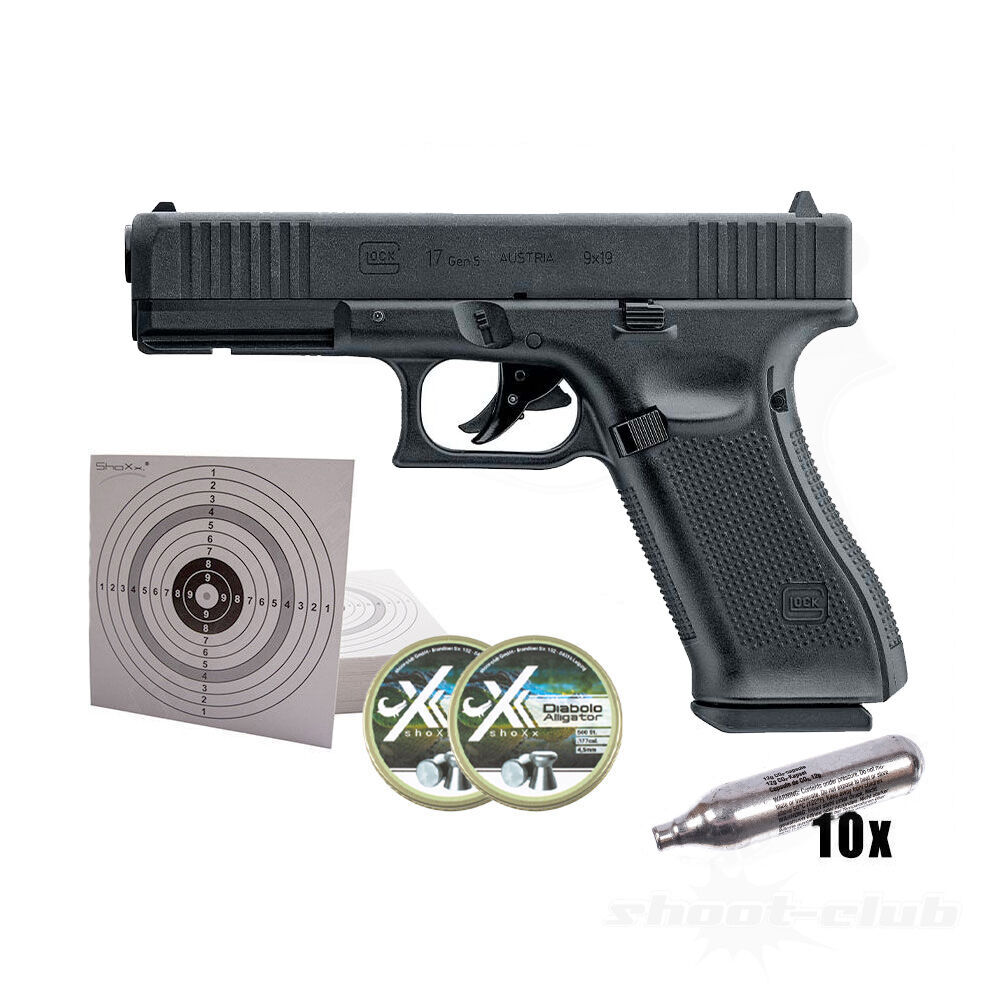 Umarex Glock 17 Gen5 Co2 Pistole Metallschlitten 4,5mm Diabolos im Set
