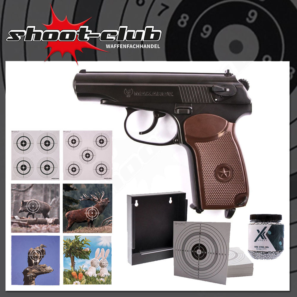 Umarex Makarov Co2 Pistole 4 5 Mm Stahlkugeln Zielscheiben Set