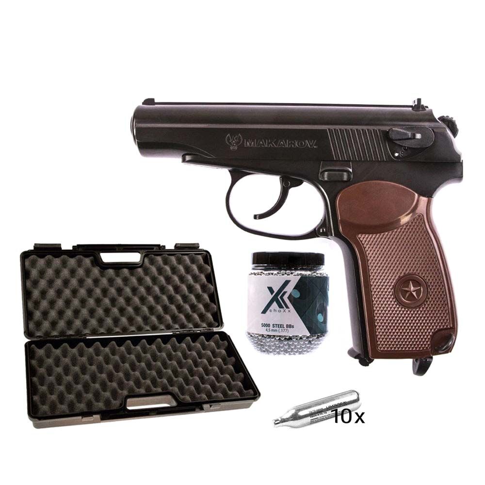 Umarex Makarov CO2 Pistole 4,5mm Stahlkugeln - Koffer-Set