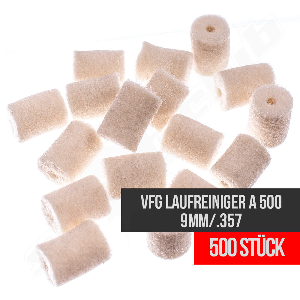 500 Stück VFG-Filzreiniger für 9-mm-Kaliber 