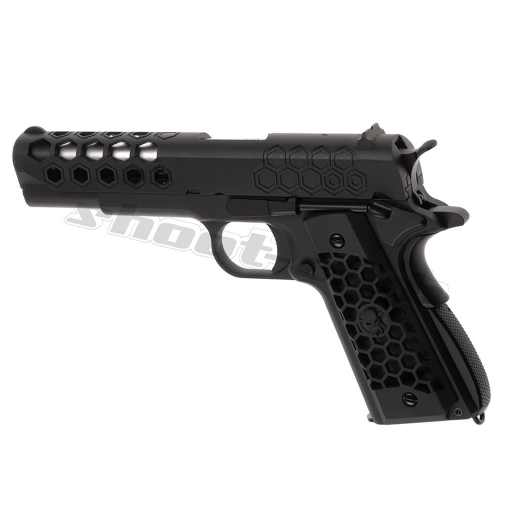 WE M1911 Hex Cut Airsoft Pistole Full Metal GBB 6mm BB Hop-Up