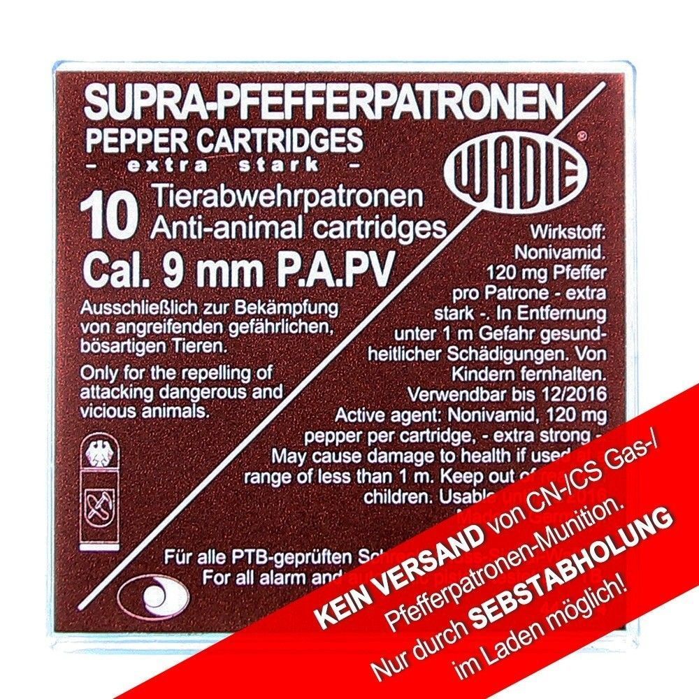 Wadie Supra Pfefferpatronen 9 mm P.A. PV / 120 mg NV