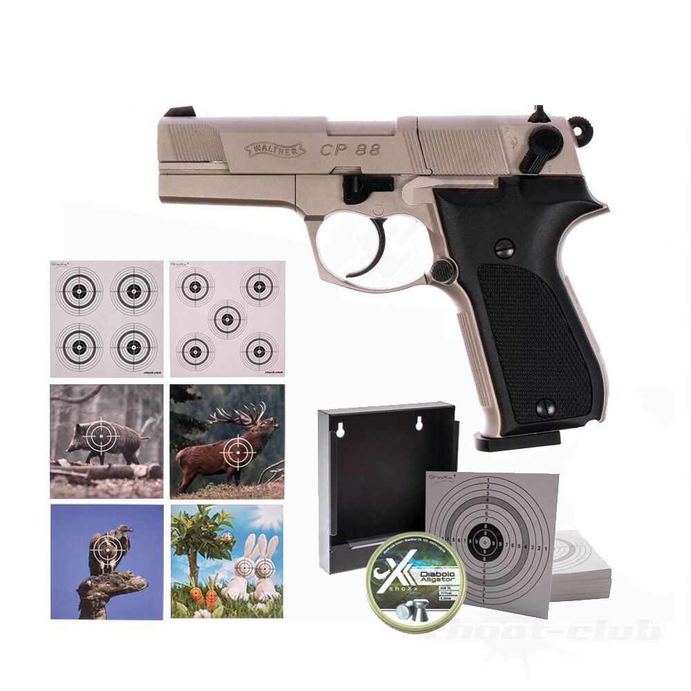 Walther CP88 4 Zoll Nickel 4,5mm Diabolo - Zielscheiben-Set