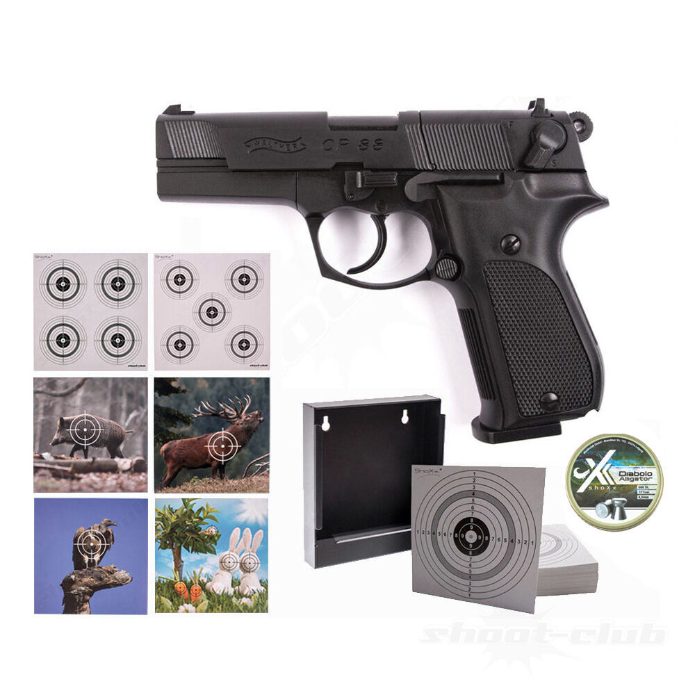 Walther CP88 4 Zoll schwarz 4,5mm Diabolo - Zielscheiben-Set