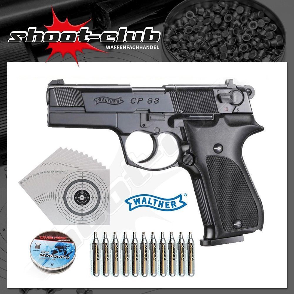 Walther CP88 CO2 Pistole 4,5mm Diabolos - im Set