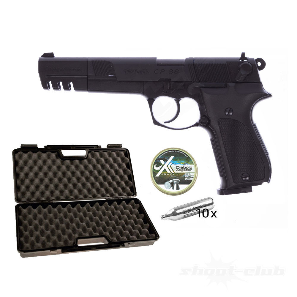 Walther CP88 Competition CO2 Pistole 4,5mm Diabolos - Koffer-Set