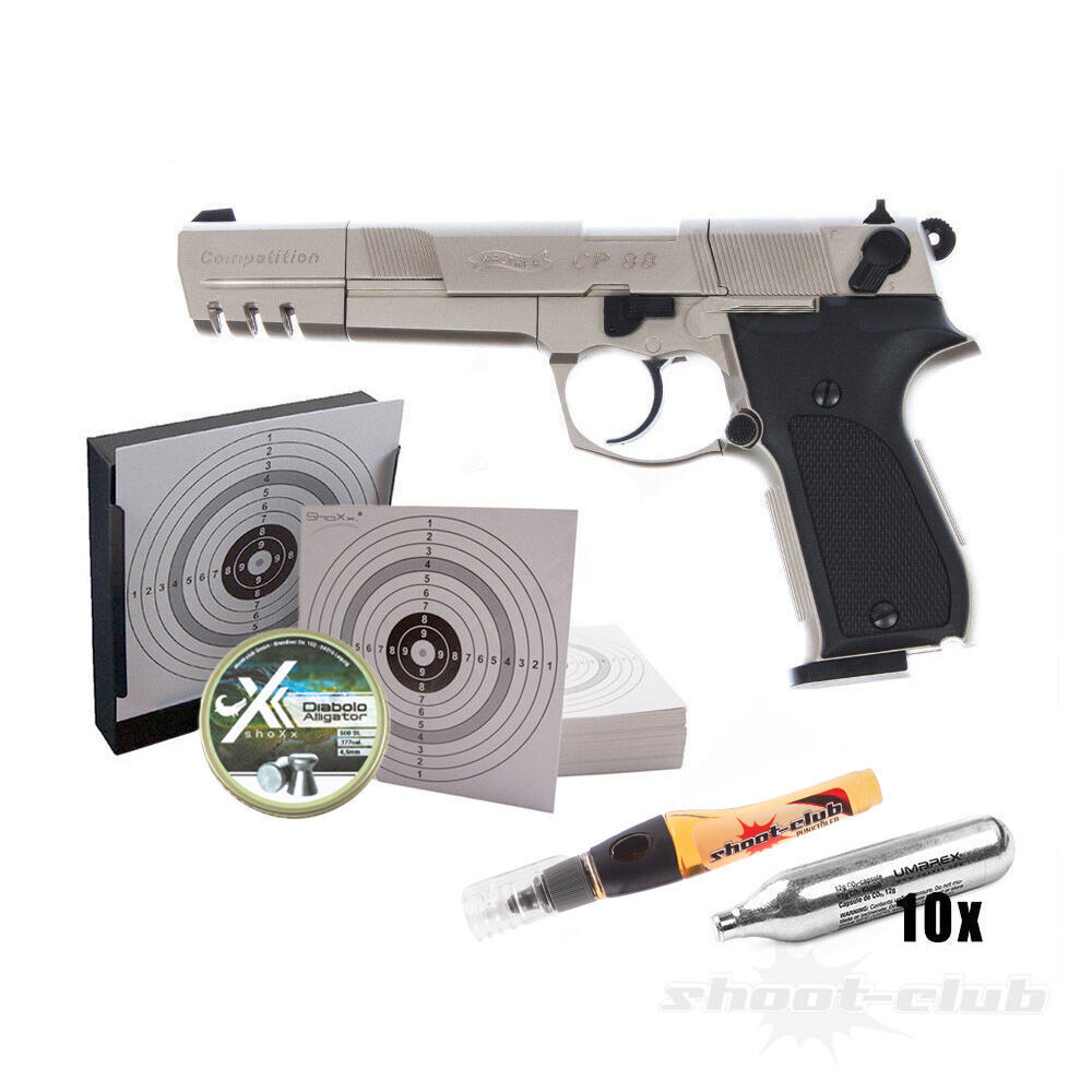 Walther CP88 Competition Nickel - Co2 Pistole 4,5mm im Set