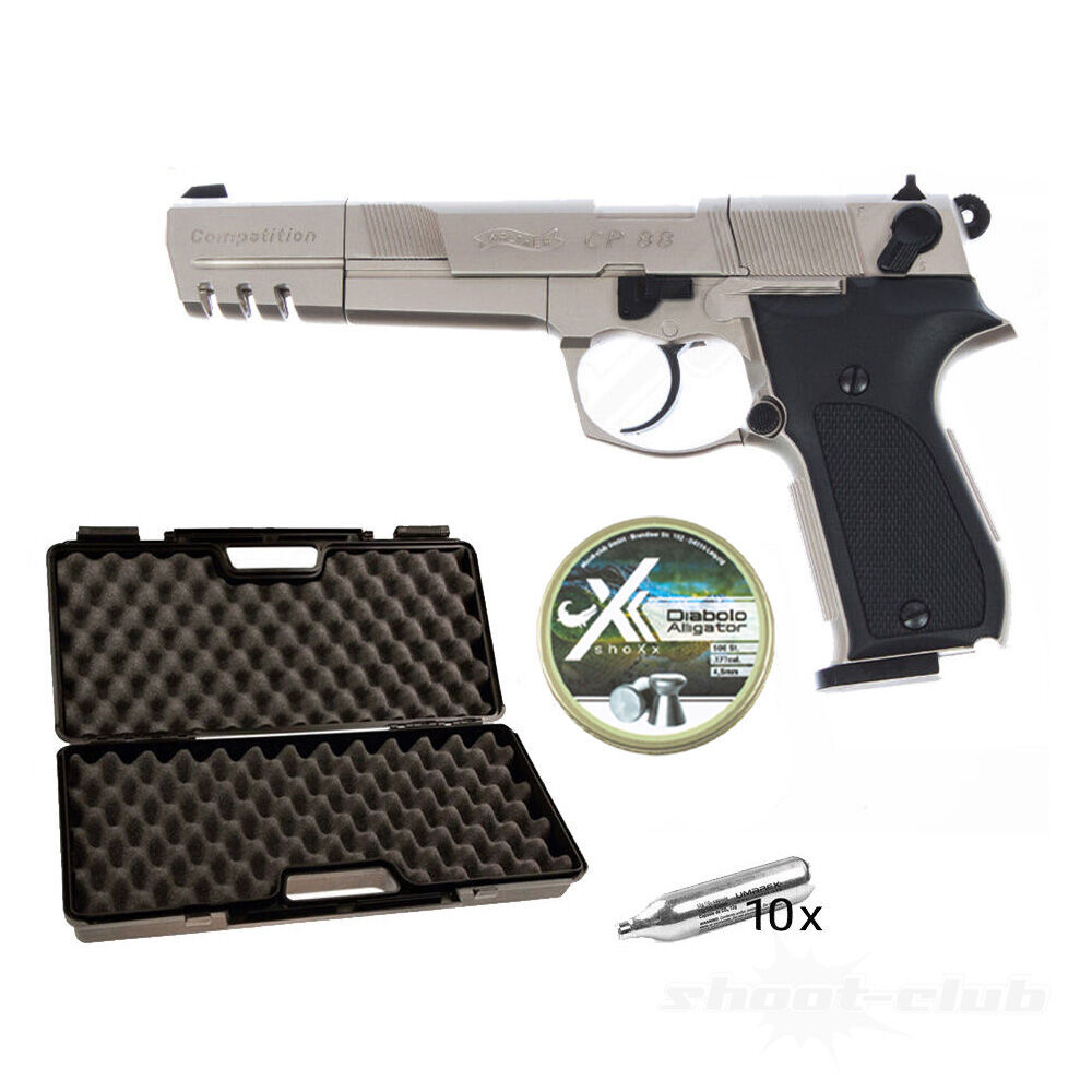 Walther CP88 Competition nickel 4,5mm Diabolos - Koffer-Set
