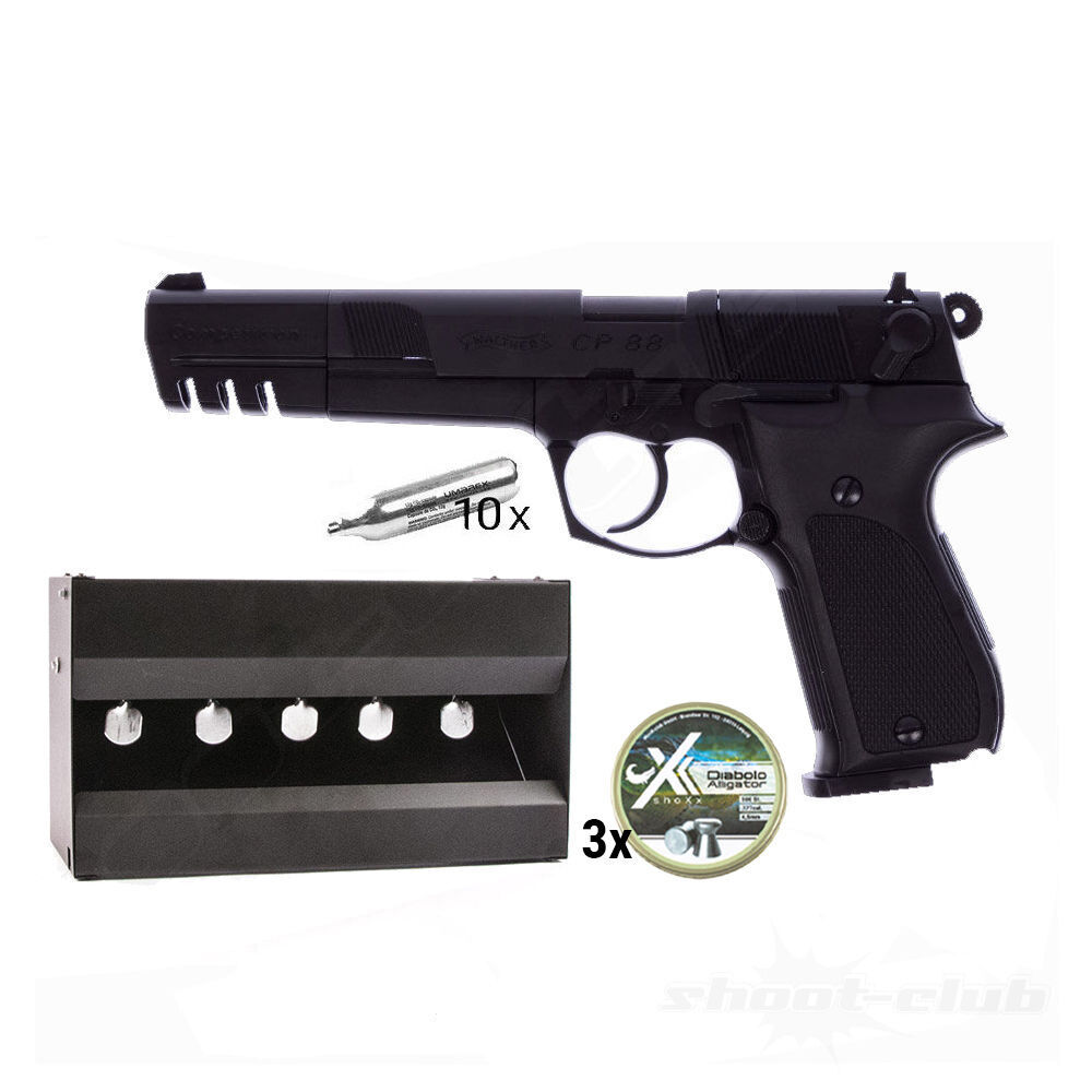 Walther CP88 Competition schwarz 4,5mm Diabolos im Plinking-Set