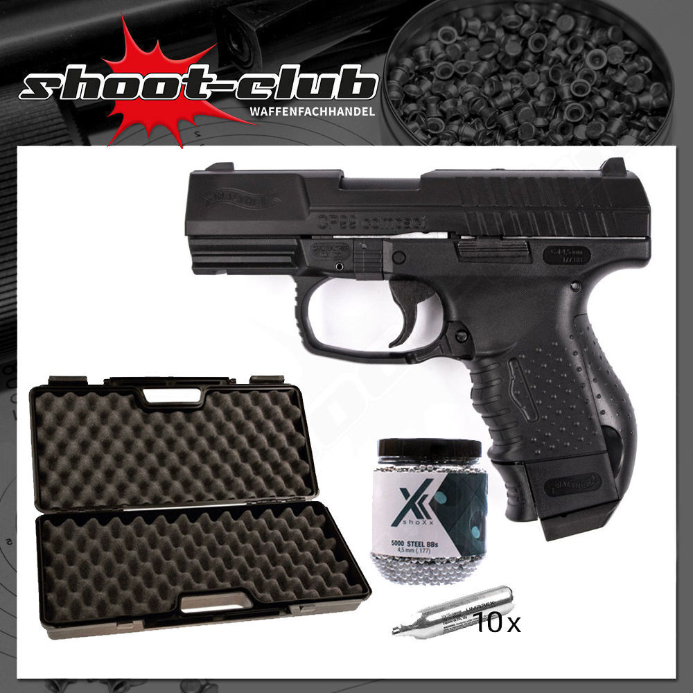Walther Cp99 Compact Co2 Pistole 4 5 Mm Stahl Bbs Koffer Set