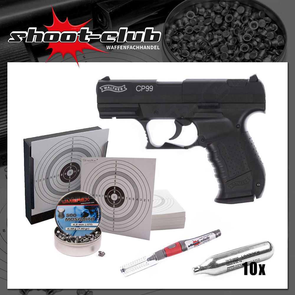 Walther Cp99 Bruniert Co2 Pistole 4 5mm Set