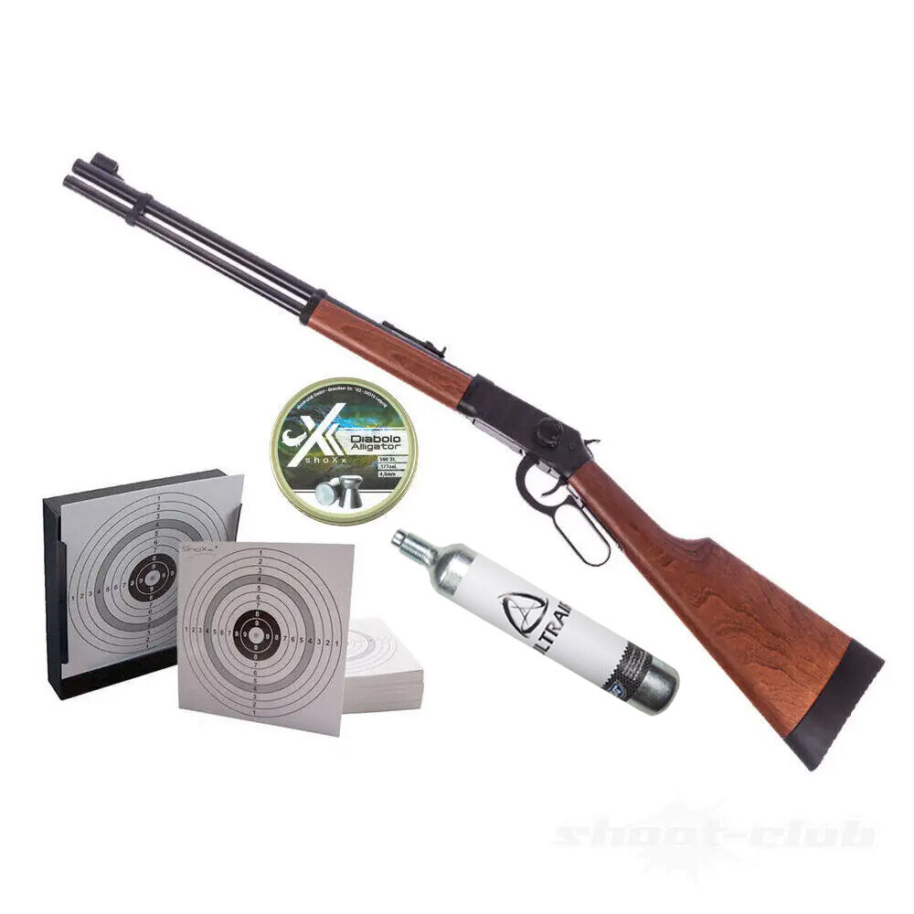 Walther Lever Action CO2-Gewehr 4,5mm Diabolos - Kugelfang-Bundle