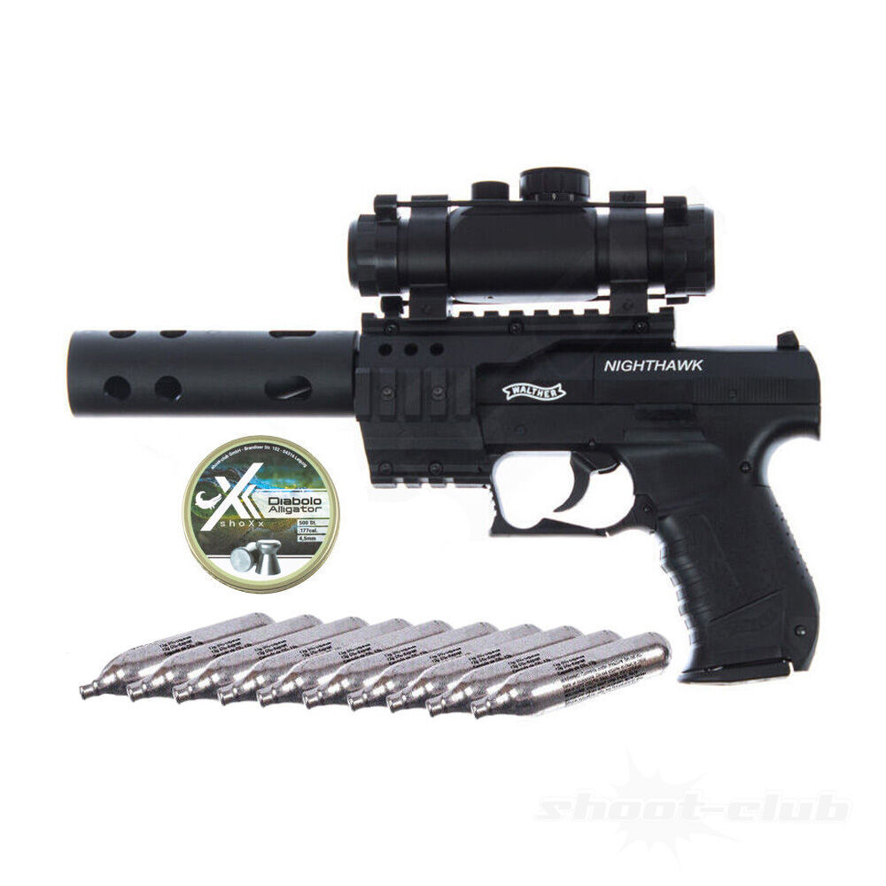 Walther Night Hawk black 4,5 mm Diabolos max. 3,5J Diabolos Set