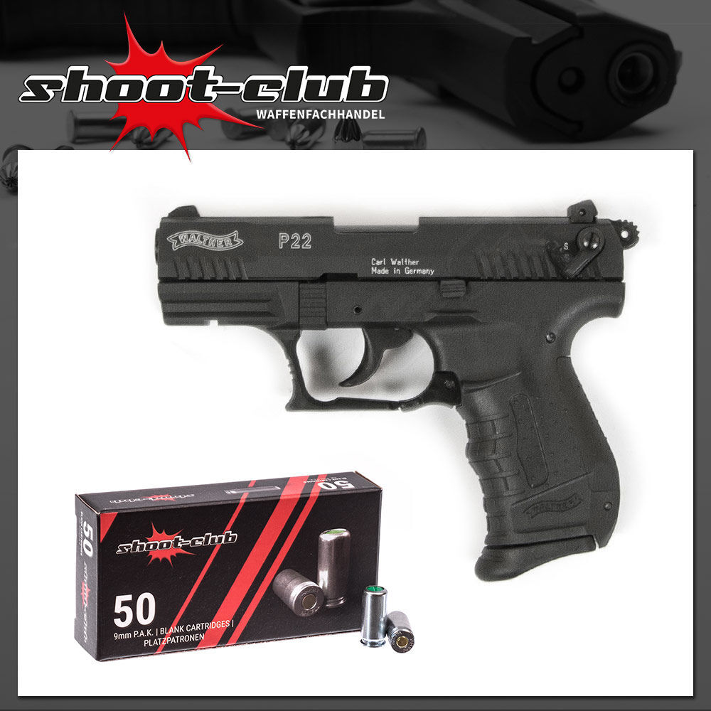 Walther P22 P.A.K. 9mm Schreckschuss im Set mit Platzpatronen