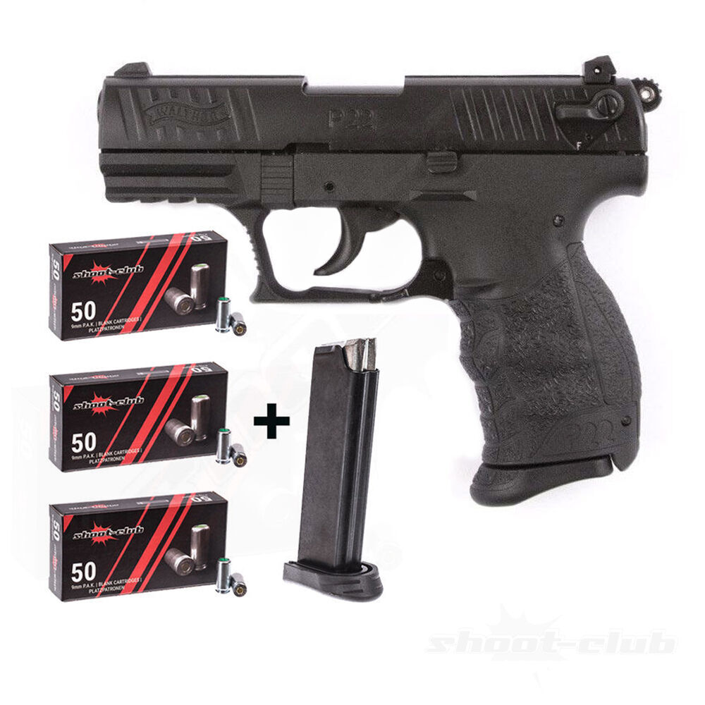 Walther P22Q Schreckschuss brniert 9mm P.A.K. im Platzpatronen-Set